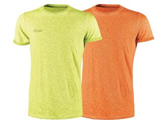 T-shirt fluo manica corta - tg.M - yellow - 100% cotone - T-Shirt Slim-Fit con girocollo a coste, logo ricamato tono su tono, tessuto di alta qualità in cotone con filato (cotone fiam...