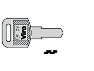 Chiave grezza 1.046.a - in ottone nichelato, per serrature universali FAY by VIRO in zama, lamelle n.5, mm.46,5