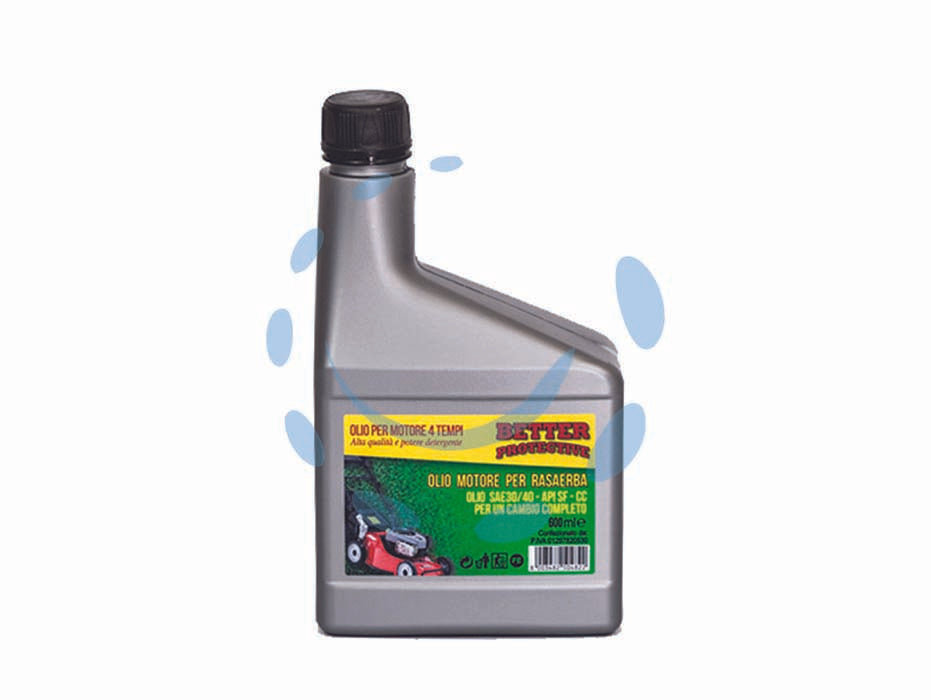 Olio minerale 4 tempi sae30 better protective per rasaerba ml.600 - ml.600 in flacone - olio motore a base minerale monogrado per motori a ciclo diesel o benzina di macchine agricole in normale condizione d'uso, g...