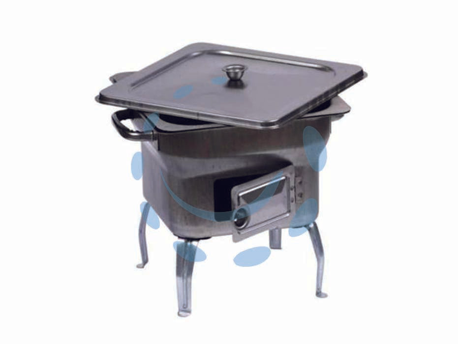 Barbecue fornacella piccola - cm.25x25x35h. - fornacella piccola con coperchio in acciaio cromato e sportello per rimozione della cenere