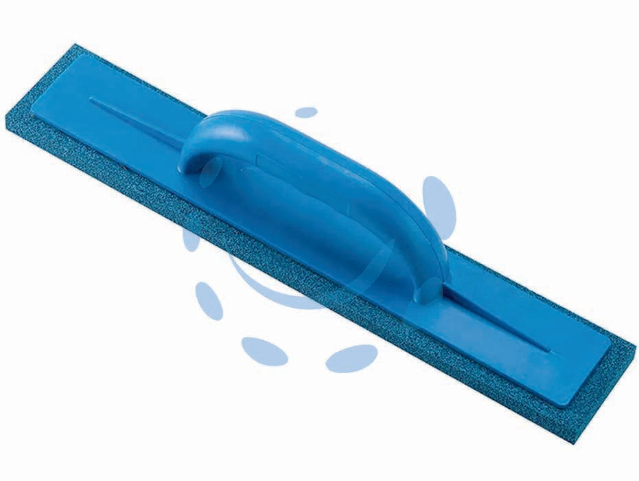 Frattone gommaspugna per intonaco base e manico in plastica - mm.400x70 - 42467 - gomma blu spessore mm.14, con manico con impugnatura ergonomica in polistirolo anti-urto e base in prolipropilene fibra di ve...