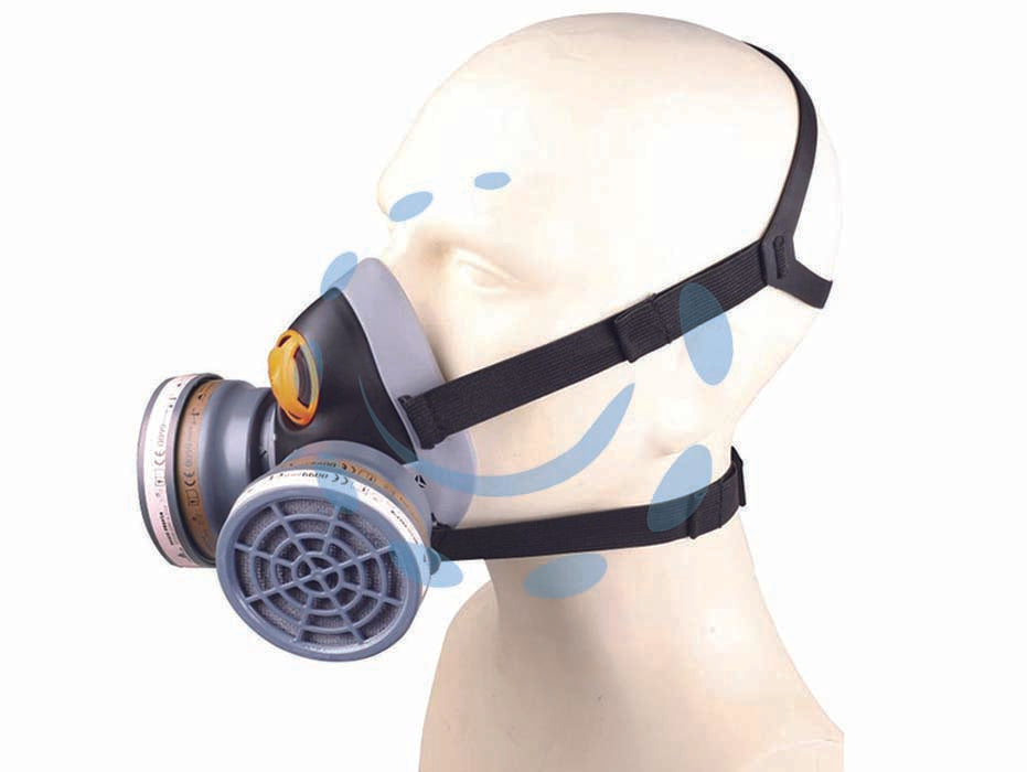 Maschera m6400 jupiter in polipropilene e termoplastica c/filtri - taglia M/L - semimaschera JUPITER MARS KIT con 2 filtri A2 EN14387 e 2 prefiltri P2 EN143, fasce elastiche, imballo in plastica preformata...