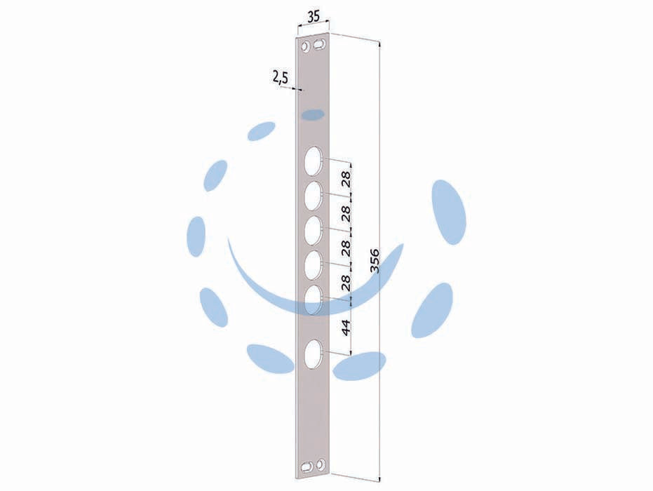 Contropiastra p/serrature porte blindate in acciaio inox int.28 cp2530 - (CP2530XAI28) - in acciaio inox, adatta per serrature per porte blindate art.253, 263, 268, 273, mm.35x356x3