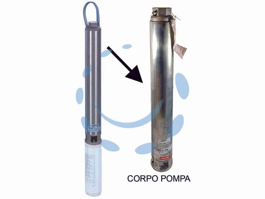 Corpo pompa per elettropompa sommersa da 4 mono e trifase kw 0,75 - idraulica adatta per motori: 4OS07M235/C (ns cod.434270) e 4OS07T405/C (ns cod.424287) e per elettropompe sommerse 4GS07M-4OS...