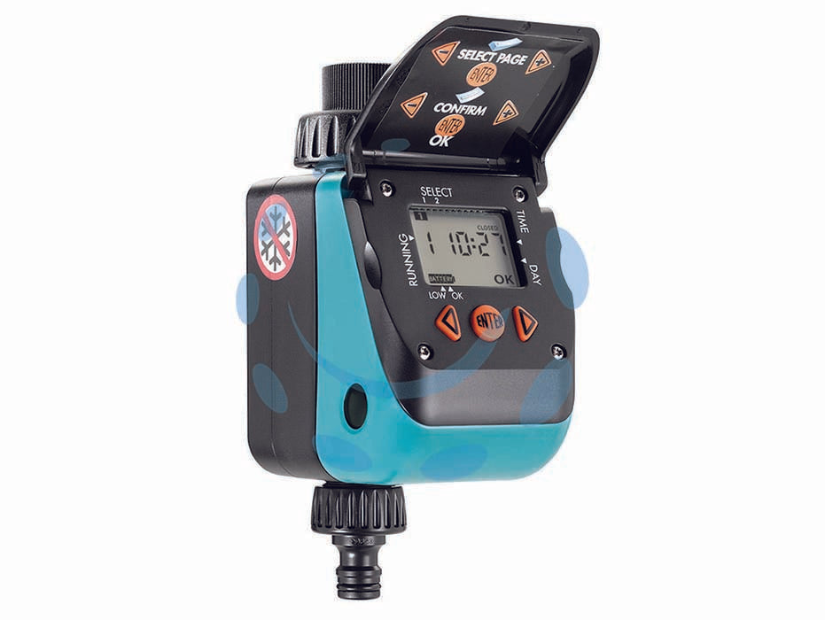 Centralina programmatore aquauno video-2 plus in blister 8412 - Programmatore automatico a una via Claber. Effettua fino a due irrigazioni al giorno. Ha solo tre tasti per programmare con f...