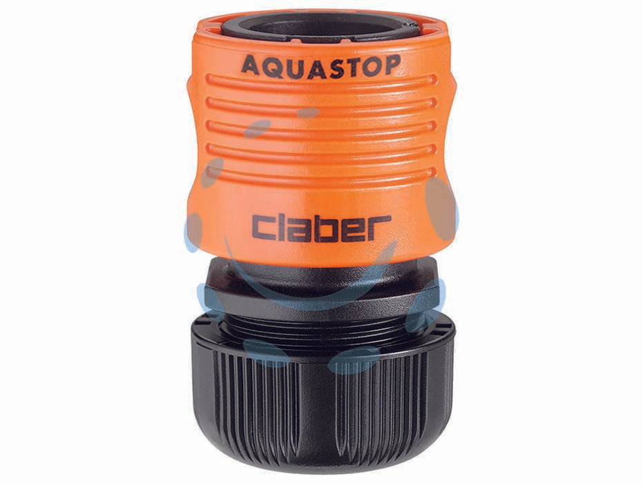 Raccordo rapido con aquastop - sfuso 3/4' 8604 - Raccordo automatico con aquastop. Si monta alla fine del tubo. Scollegando l'accessorio, il flusso d’acqua si blocca.