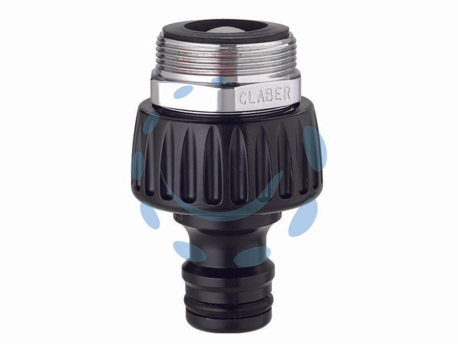 Presa rubinetto con adattatore in metallo in blister 8597 - Presa per rubinetto da interno 3/4” (20-27 mm). Per rubinetti con filetto M da 22 mm o F da 24 mm. Completa di adattatore fil...