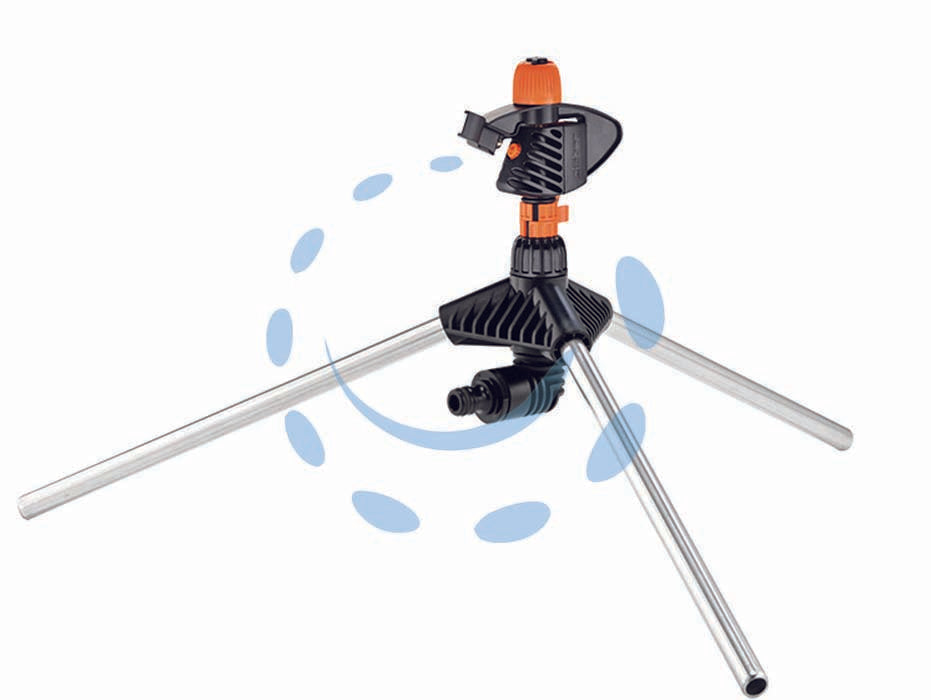 Irrigatore settori impact tripod in blister 8709 - Irrigatore a battente per irrigazione di superficie. Testina per irrigazione a settori da 0° a 360° oppure a rotazione contin...