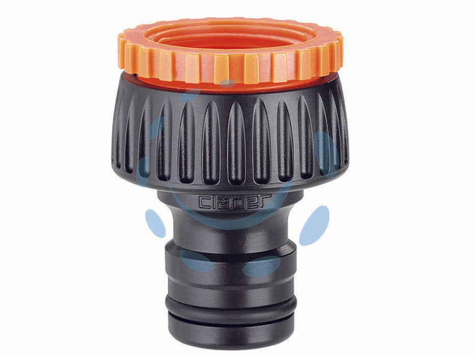 Presa rubinetto multifiletto aquamaster max-flow in blister - F 1'1/4 - 1' 9655 - presa multifiletto per collegare al rubinetto una linea con raccordi Claber Max-Flow 3/4' o 1', si monta avvitando, completa ...