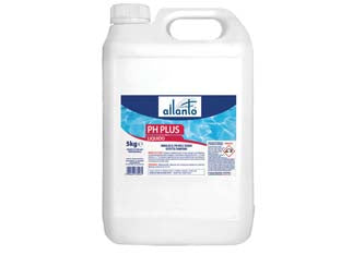 Correttore ph piu liquido - lt.5 in tanica - innalza il valore del PH dell'acqua con effetto tampone, dosaggio: mediamente gr.200, 300 per 100 mc d'acqua per innalzare di...