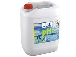 Correttore ph meno liquido - lt.10 - riduce il valore del PH dell'acqua, dosaggio: a livello indicativo,per acque di media durezza kg.3-3,5 di prodotto ogni 100 m...