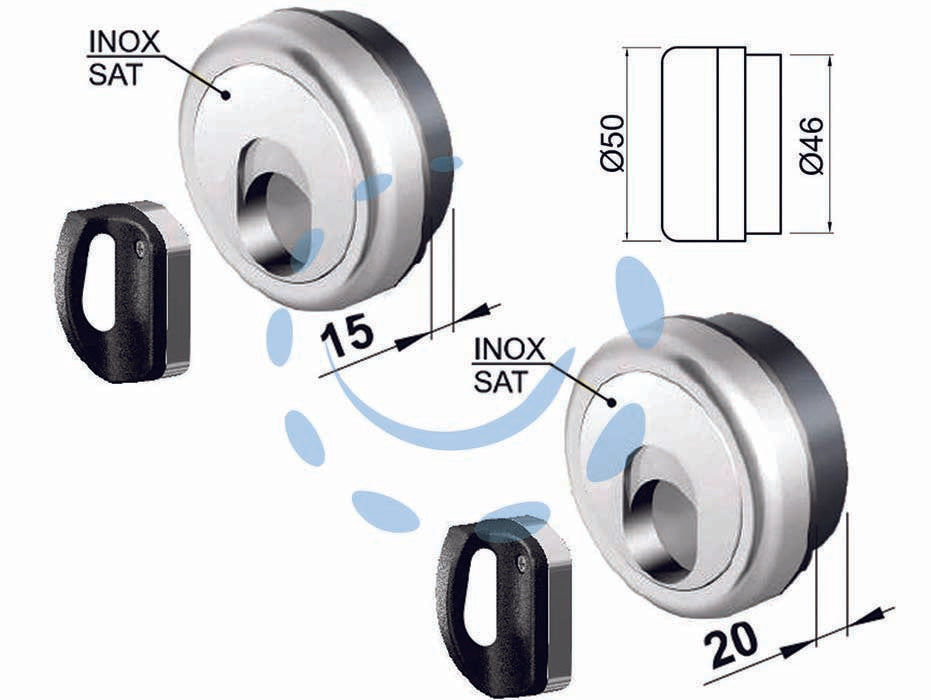 Defender magnetico mag monolito antiacido mr500 - mm.69X85X15h. compatibile con serrature Cipierre - in acciaio cromato satinato, dotato di 3 chiavi magnetiche, bocchetta in acciaio inox, bocchetta KT5238-9 (non inclusa)