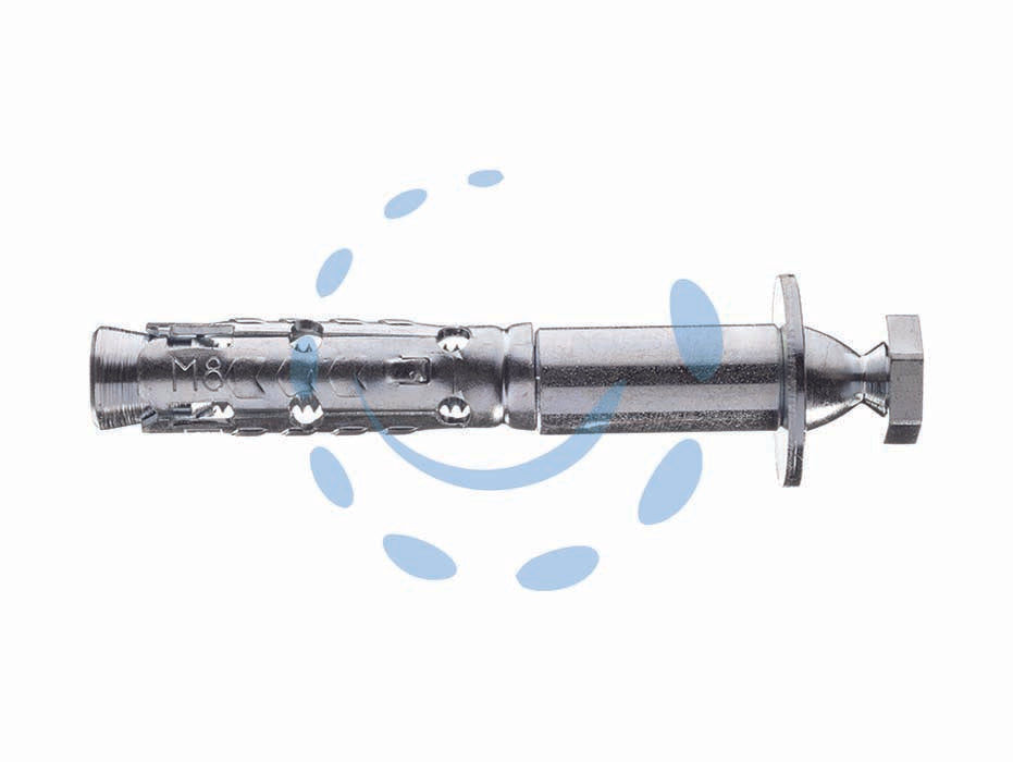 Tassello in acciaio con vite te antintrusione le/dr - ø mm.8x75 - in acciaio zincato e distanziale