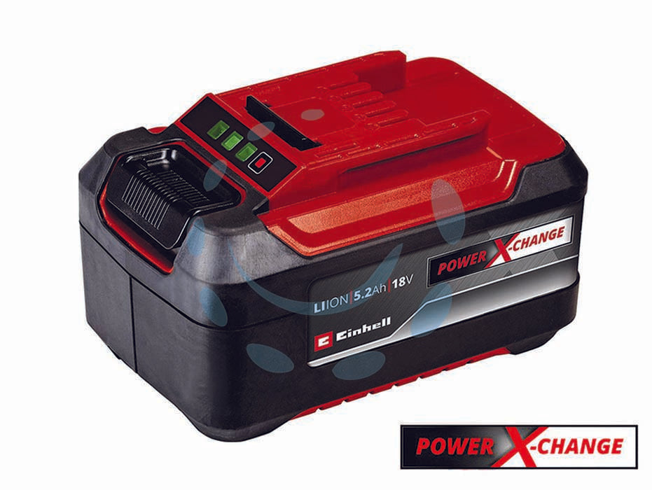 Batteria litio 18v 5,2ah - 1.260w di max potenza, capacità batteria 5.200 mAh, utilizzo universale in tutti i dispositivi della famiglia Power X-Chang...