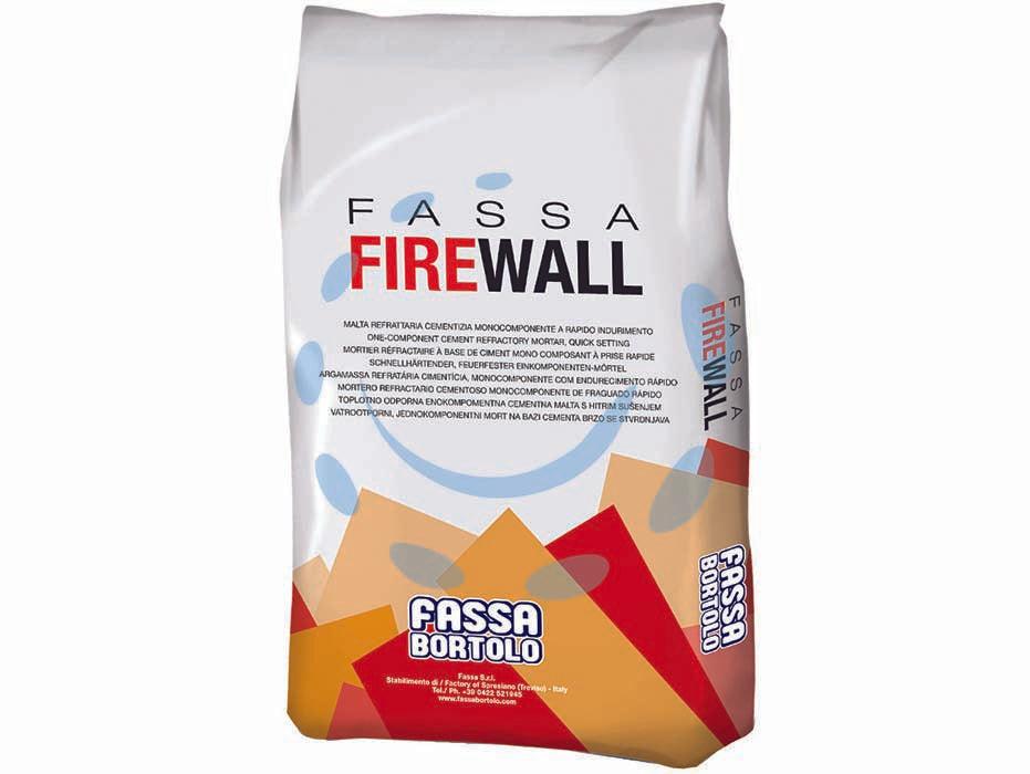 Fassa firewall malta refrattaria a base cemento in polvere - kg.5 in sacco - malta refrattaria cementizia monocomponente, ad indurimento rapido, composta da alluminati di calcio, aggregati e additivi sp...