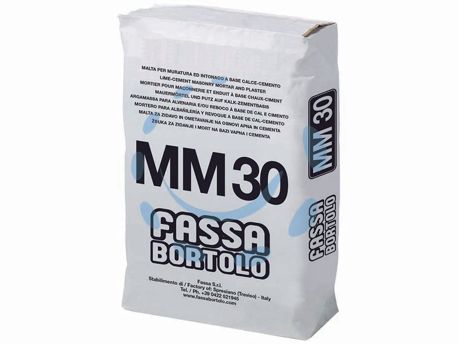 Fassa mm30 malta cementizia in polvere - kg.5 in sacco - malta cementizia secca premiscelata composta da calce idrata, cemento Portland, sabbie classificate ed additivi specifici per...