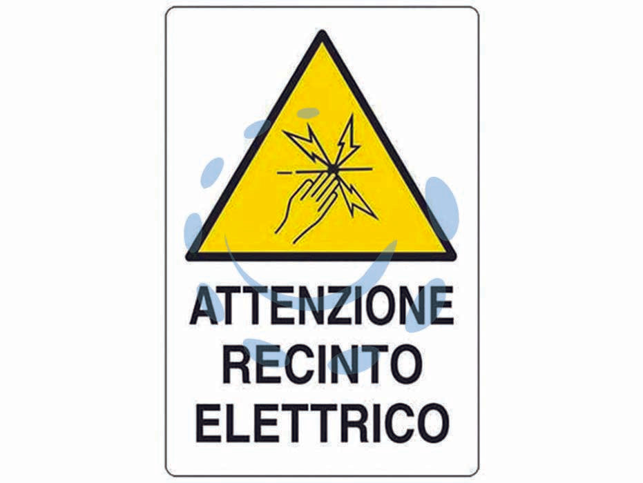 Cartello attenzione recinto elettrico - cm.20x30h. - in polipropilene compatto