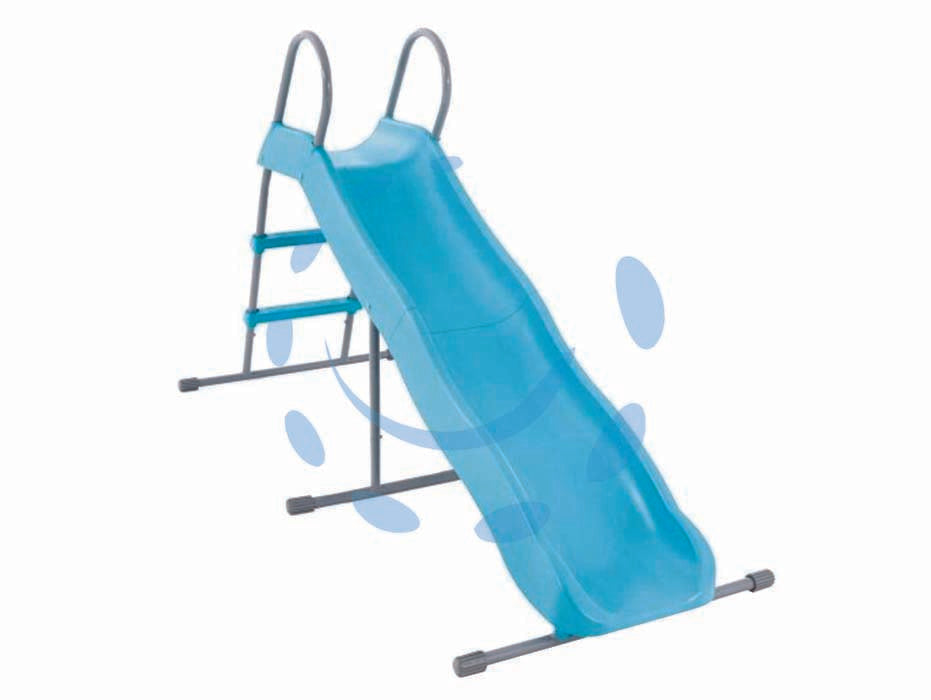 Scivolo per bambini 3-10 anni azzurro cm.196x84x119h. - cm.196x84x119h. - peso kg.16,9 (44106) - scivolo composto da 2 robusti pezzi di plastica, telaio robusto in acciaio, scalini durevoli, design curvo, tubo acciaio diam...