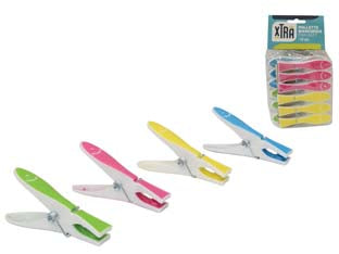 Mollette biancheria fish soft in gomma termoplastica - in confezione da pz.12 - dimensioni cm.8,2x1,7, materiale interno PP, materiale esterno gomma termoplastica antiscivolo, colori assortiti