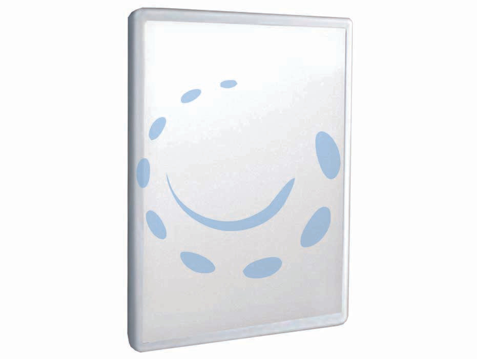 Specchio bagno in abs - mm.333x254x21 - colore bianco - adesivo, specchio in vetro