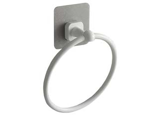 Porta asciugamano anello in abs - mm.165x58x200 - colore bianco - adesivo