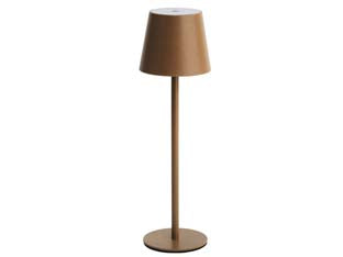 Lampada da tavolo a led ricaricabile bronzo - mm.105x360h. - materiale in acciaio, ABS, PS, 3,2W, 130 lumen, temperatura 3000K, led 27+4, batteria 18650 1200 mAh, controllo touch, 3 live...