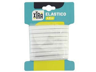 Elastico in poliestere e gomma bianco - cm.480, largh. mm.5 - fatto al 60% di poliestere e al 40% di gomma