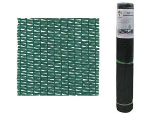 Rete ombreggiante garden 130% verde in miniroll - mt.2h. rot. mt.10 - polimero HDPE, disegno maglia quadrangolare, copertura 130%, peso unitario gr/mq.130, confezione rotoli avvolti in film di po...