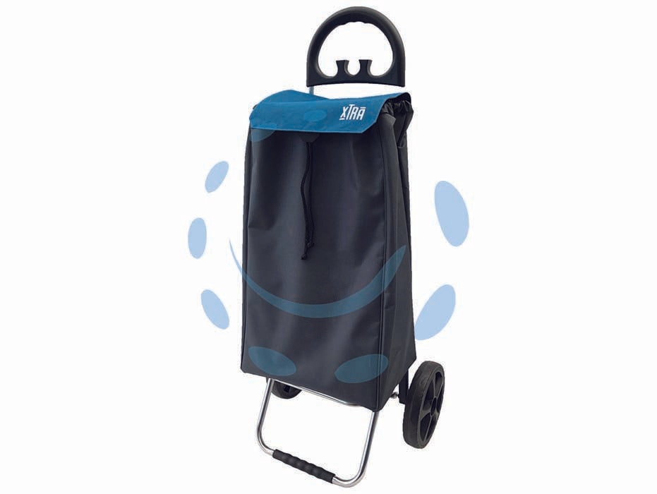 Carrello spesa marie in alluminio - cm.41x33x100h. - borsa lt.47 da cm.34,5x23x60, materiale PE 600D, ruote EVA+PP mm.200, impugnatura ABS, struttura alluminio, chiusura con patt...