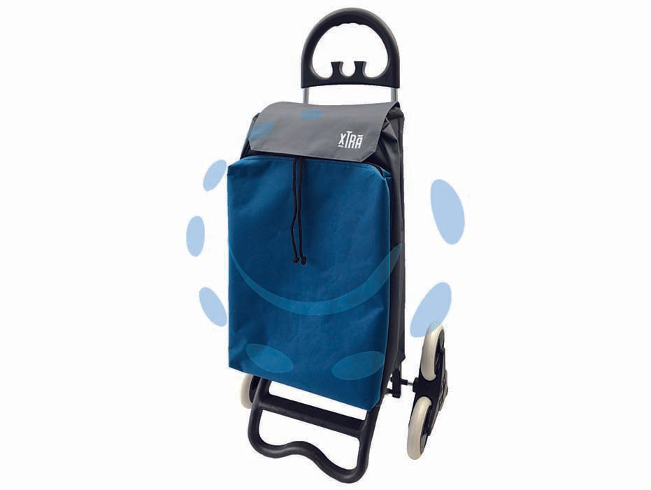 Carrello spesa julie tris alluminio - cm.49x41x101h. - borsa lt.41 da cm.34,5x19x62h. materiale PE 600D, borsa termica con cerniera lt.12 da cm.34,5x7x52 materiale PE 600D, 3 ruote...