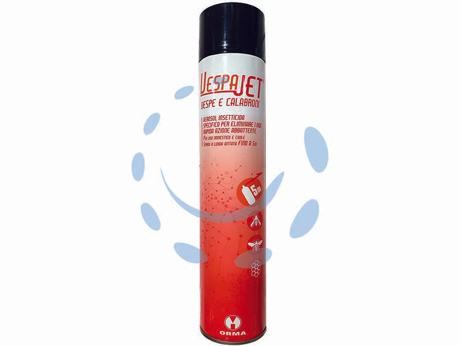 Vespajet insetticida spray per vespe e calabroni - ml.750 in bomboletta spray - efficace contro vespe, calabroni ed altri insetti molesti che si annidano nei posti disparati (grondaie, cassonetti delle ser...