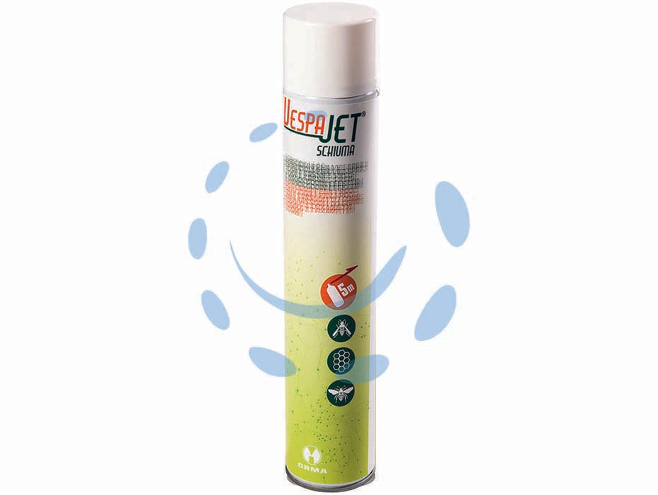 Vespajet insetticida schiumogeno spray per nidi di vespe e calabroni - ml.750 in bomboletta spray - efficace contro vespe, calabroni ed altri insetti molesti che si annidano nei posti disparati (grondaie, cassonetti delle ser...