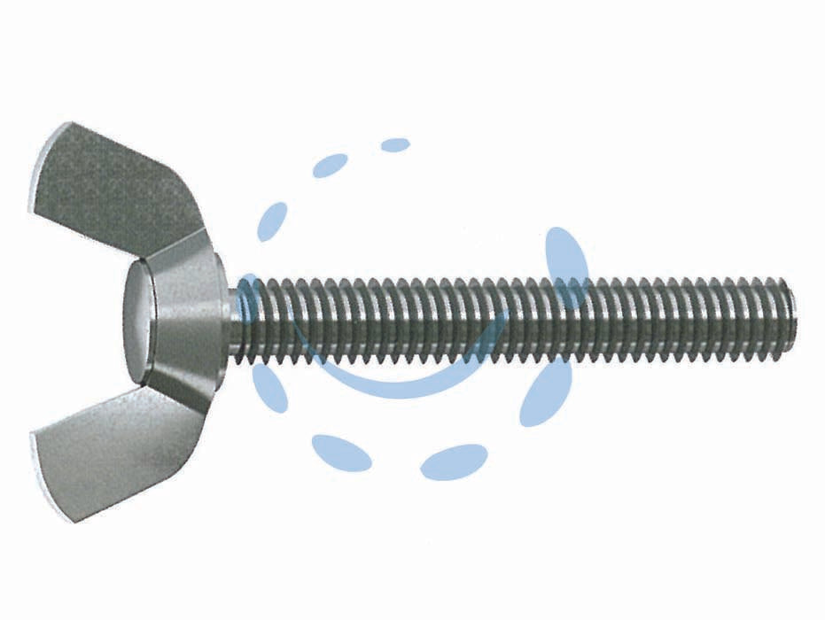 Vite ad alette per metallo 4.8 ø mm.5x25 - filettatura MA metrica, in acciaio zincato classe 4.8 UNI 5449 DIN 316