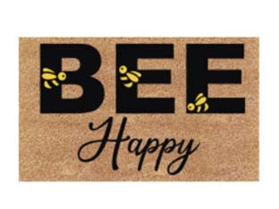 Zerbino cocco bee happy spessore mm.15 - cm.40x70 - superficie cocco, fondo PVC antiscivolo