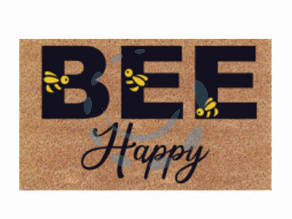 Zerbino cocco bee happy spessore mm.15 - cm.40x70 - superficie cocco, fondo PVC antiscivolo