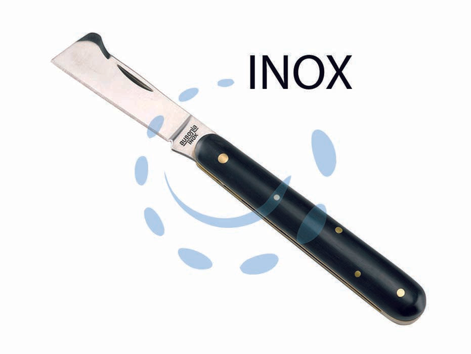 Coltello da innesto in acciaio inox con manico finto corno - cm.17 - 32005 - in acciaio inox, manico in finto corno