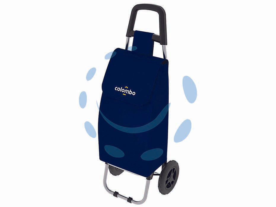 Carrello spesa lt.40 rolly - blu - struttura in acciaio verniciato, sacca in poliestere impermeabile, capacità lt.40, portata kg.25, ruote ø cm.16, tasca poster...