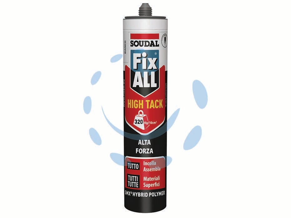 Sigillante adesivo fix all high tack - ml.290 bianco - sigillante adesivo in cartuccia ad alta forza (320KG/10CM2) basato sulla tecnologia MS Polymer ideale per l'incollaggio e la ...