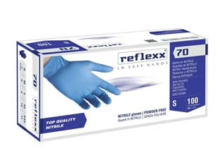 Guanto in nitrile gr.4,9 senza polvere celeste - tg.L in conf. da 100 pz. - colore celeste, senza polvere, idoneità alimentare, gr.4,9, mm.240, AQL 1.5, conforme alla direttiva 2002/72/CEE, DM 21.3.197...