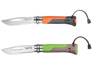 Coltello opinel 08 outodoor - n°8 lama da cm.8,5 colore verde/grigio - lama in acciaio inossidabile spessa mm.2,5 zona seghettata di cm.3,5, molto performante per tagliare senza strappi le corde n...